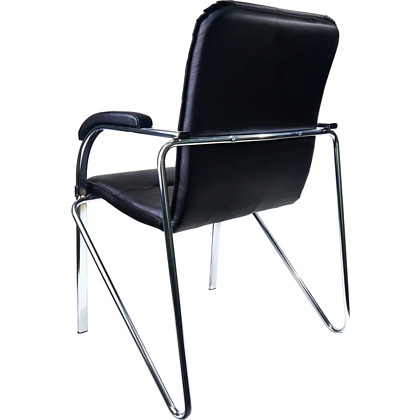 Кресло для посетителей PMK "Samba Pegasso Black", мягкие подлокотники, экокожа - 6