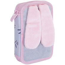 Пенал "Honeybunny", 2 отделения, серый, розовый