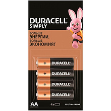 Батарейки алкалиновые Duracell "Simply LR6/HBDC (AA)", 4 шт