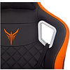 Кресло игровое Бюрократ "Knight Outrider", экокожа, металл, черный, оранжевый, ромбик - 8