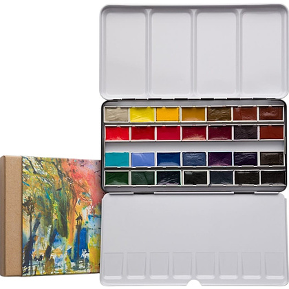 Набор акварельных красок "Aquarius. The Essentials", 28 цветов, кюветы