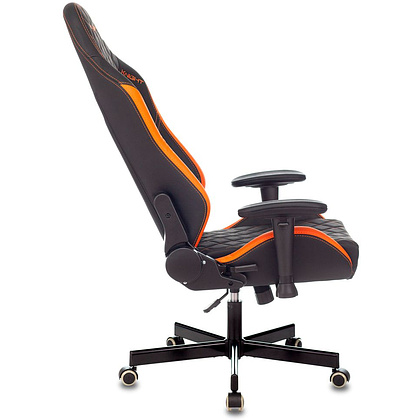 Кресло игровое "Knight Explore", экокожа, металл, черный, оранжевый - 11