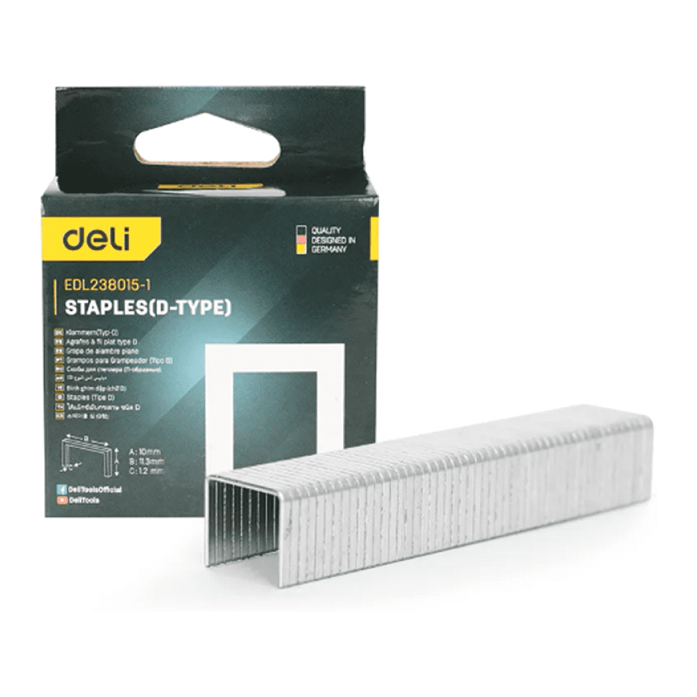 Скоба D Deli "EDL238015-1", 10x11.3 мм, 1000 шт