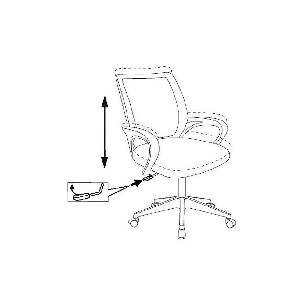 Кресло для персонала Бюрократ "CH-695NLT", ткань, пластик, черный, оранжевый - 5