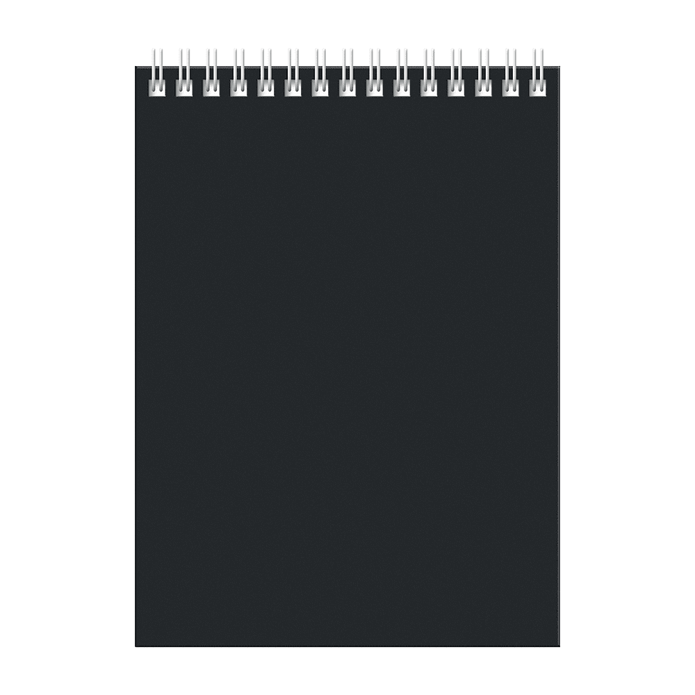 Блокнот "Для конференций", А5, 145х205 мм, 60 листов, в клетку, спираль сверху, черный