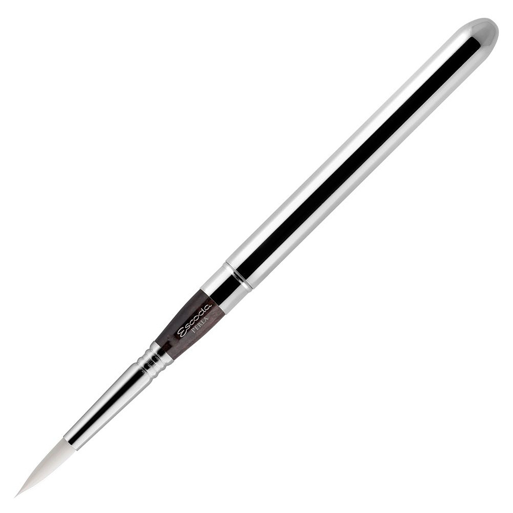 Кисть "Escoda Perla 1438", синтетика белая, круглая, складная, №4