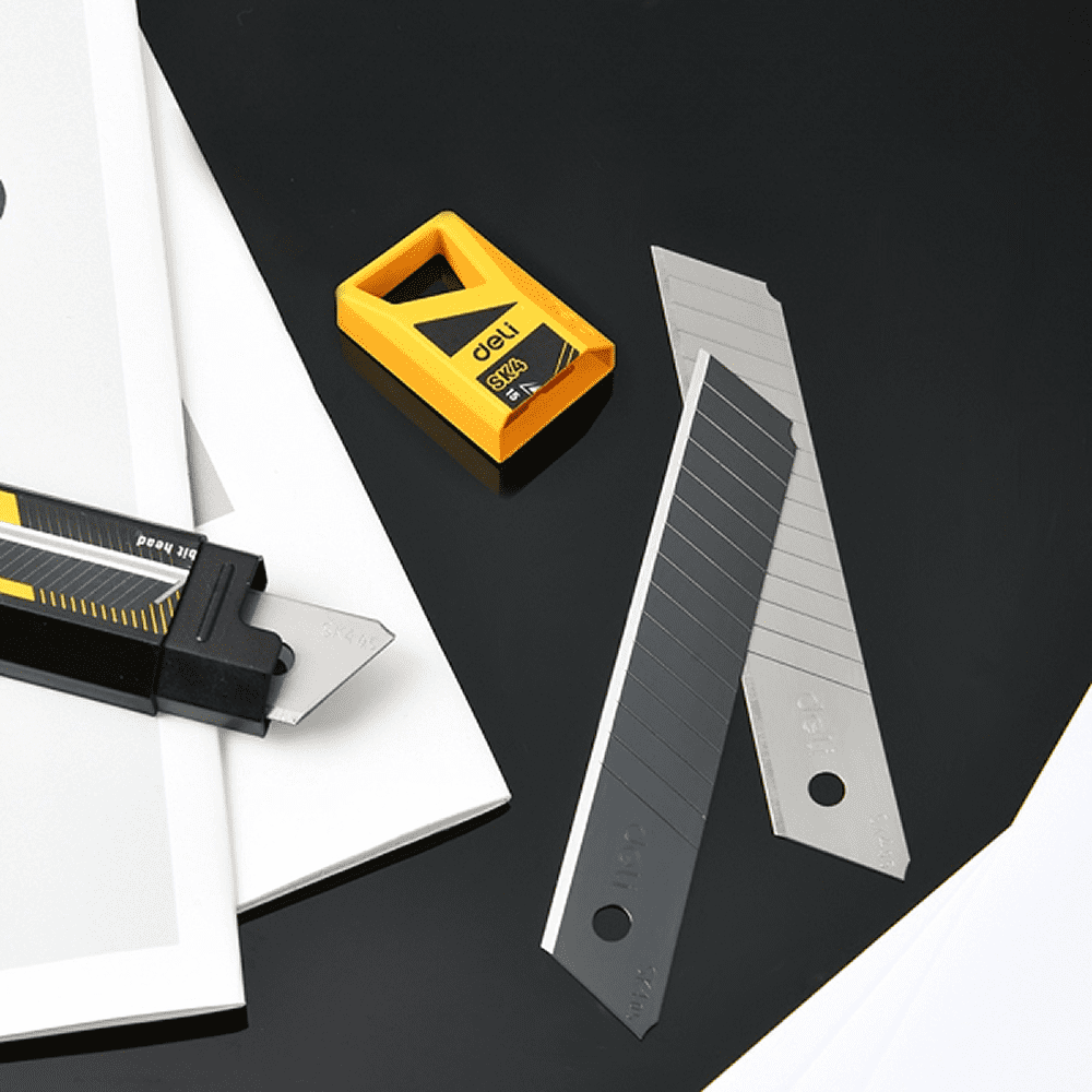Лезвия для большого ножа "Deli Yellow SK4", 18 мм, 10 штук - 3