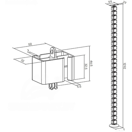 Органайзер кольцевой Ergo Cabel R BLACK, черный - 5
