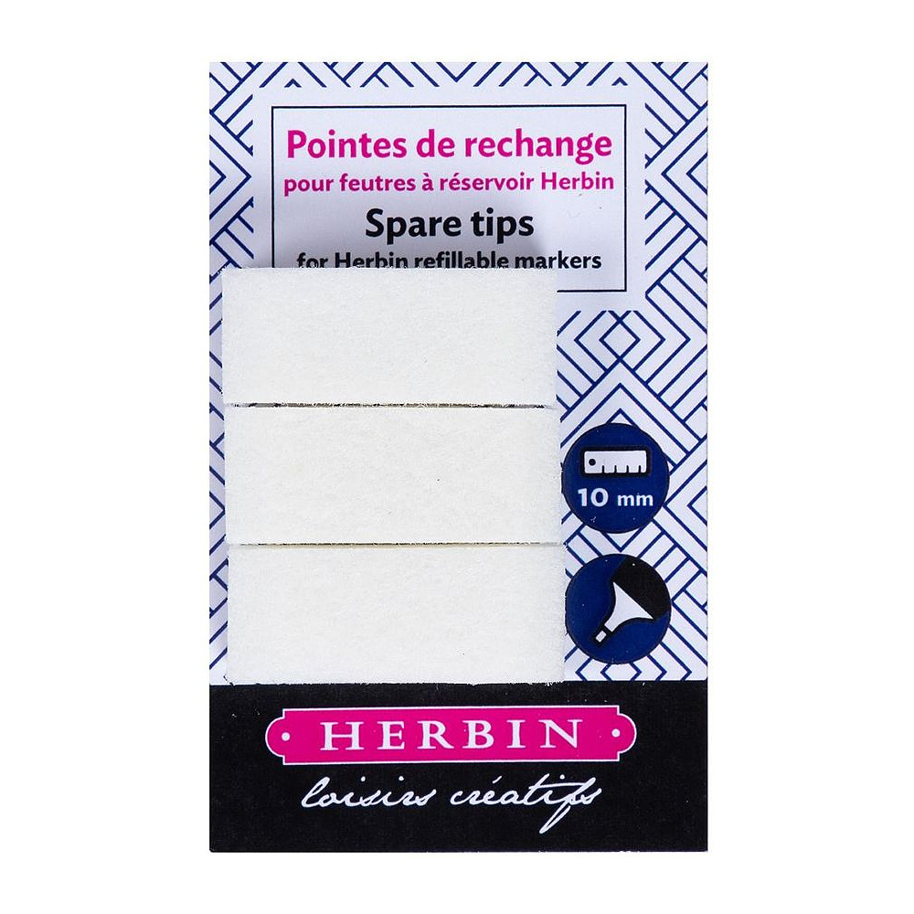 Сменный наконечник для маркера "Herbin", 10 мм, 3 шт.