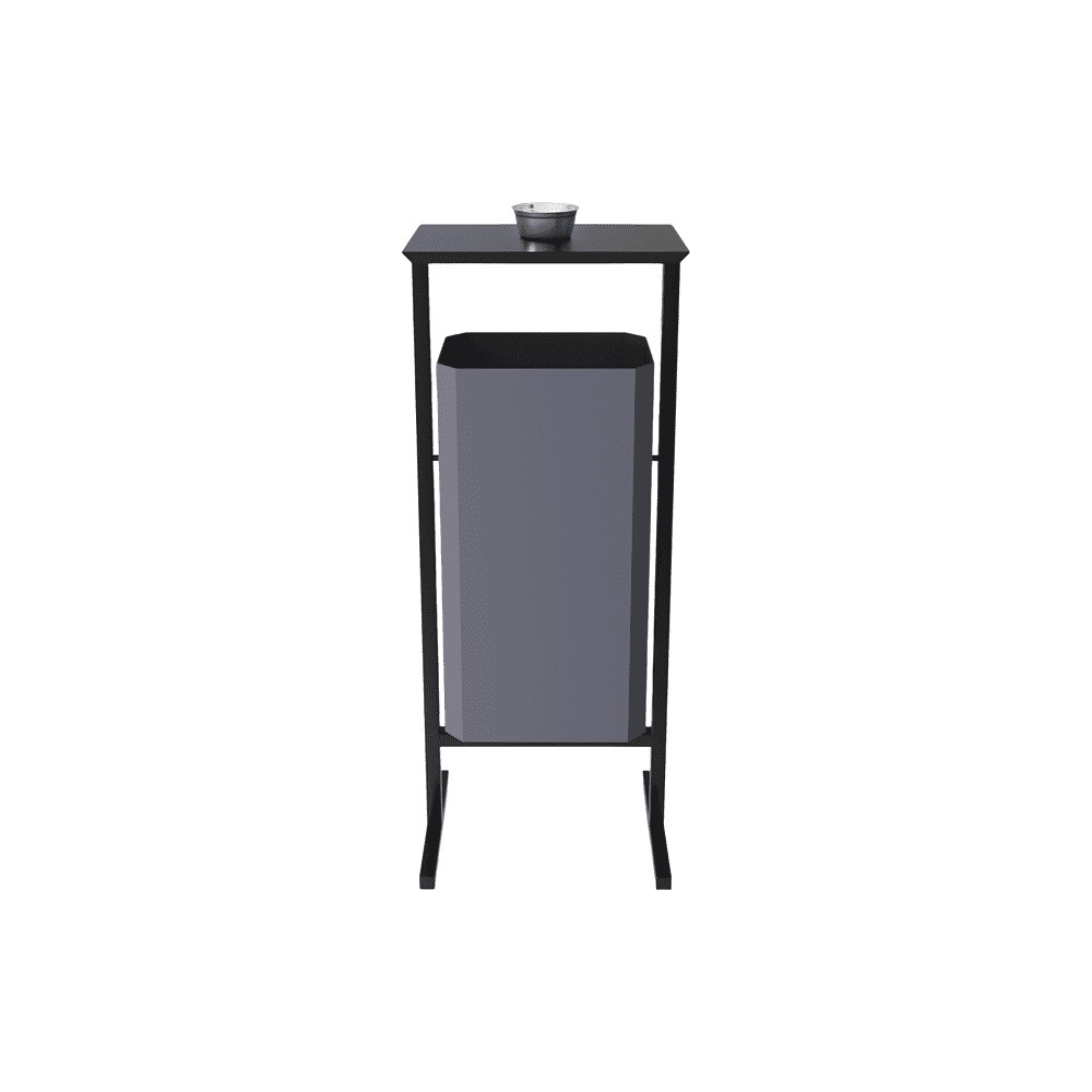 Урна уличная для мусора СТАНДАРТ с пепельницей, 50 л, металл, серый  - 2