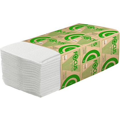 Полотенца бумажные, Focus Eco, V – сложение, 200 листов, 1 слой, 100% целлюлоза