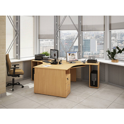 Коллекция Столица стол письменный угловой С-086/1 правый, 1500х1200/500х750 мм, бук - 7