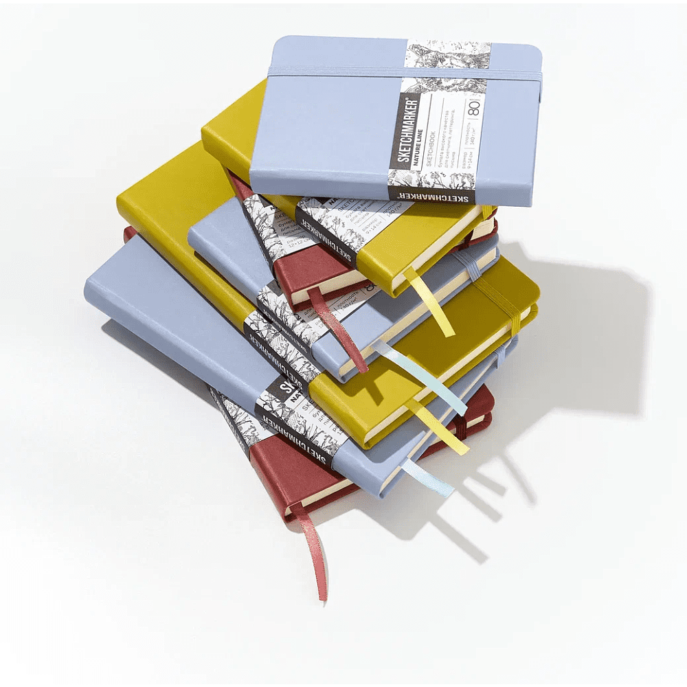 Скетчбук "Sketchmarker", 12х12 см, 140 г/м2, 80 листов, красный винтаж - 9