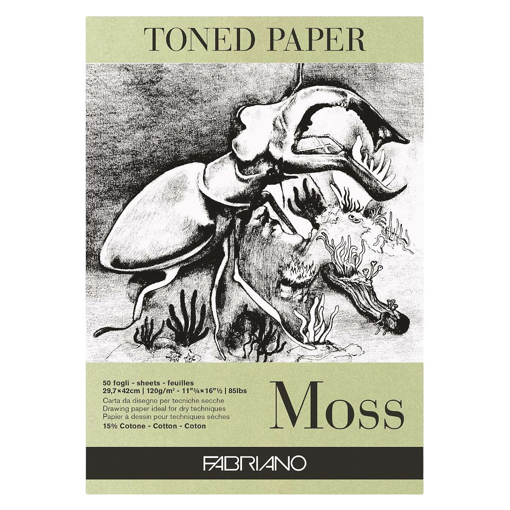 Блок бумаги для рисования "Fabriano. Moss", 29,7х42 см, 120 г/м2, 50 листов