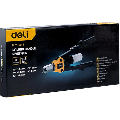 Заклепочник двуручный Deli YS EDL236913, 330 мм, 2.4- 6.4 мм, желтый, черный - 5