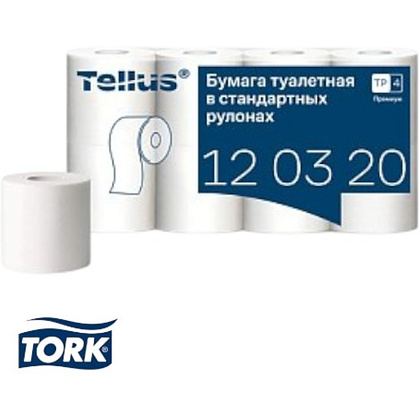 Бумага туалетная Tellus Премиум TP4, 8 рулонов, 23 м, 2 слоя