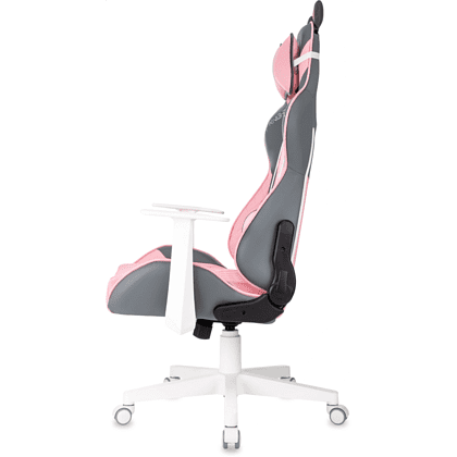 Кресло игровое Бюрократ Knight "Catzy", экокожа, пластик, серый, розовый - 8