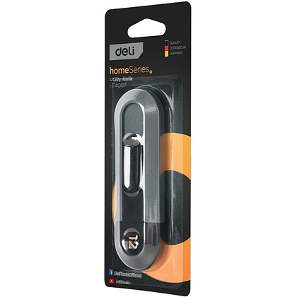Нож строительный Deli HS EHT4007, 80x25 мм, Soft Touch, черный - 3