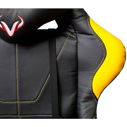  Кресло игровое Бюрократ "Zombie VIKING 5 AERO", экокожа, пластик, черный, желтый - 10