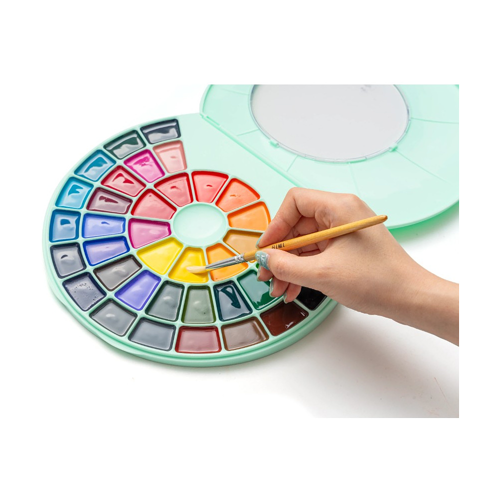 Краски акварельные "Himi", набор, 38 цветов, зелёный футляр - 3