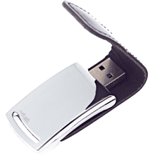 USB Flash 2.0 32 Gb VDL-014, метал, кож.зам., черный 