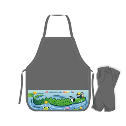 Фартук для труда "Цветик. Крокодил", с нарукавниками, серый