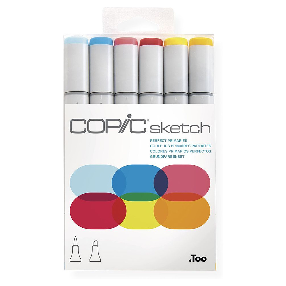Набор маркеров перманентных "Copic Sketch", базовые оттенки, 6 цветов