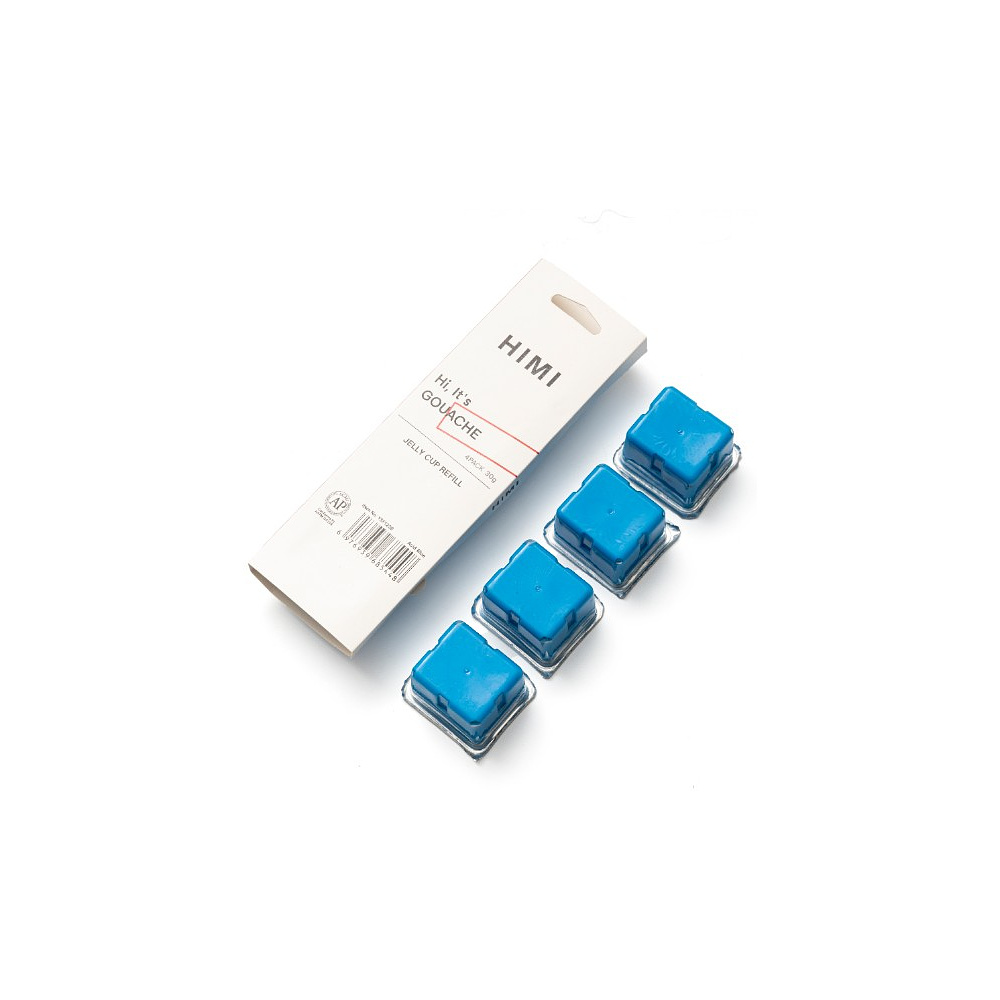 Краски гуашевые "Himi Jelly Cup" кислотный синий, набор  рефилов 4 шт., 30 мл. - 2