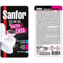 Средство чистящее для сантехники "Sanfor WC гель Special Black", 750 мл, гель
