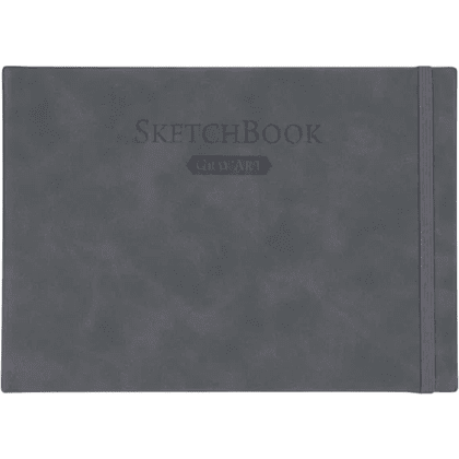 Скетчбук для графики "GrafArt white", 50 листов, А5, 160 г/м2, горизонтальный, серый - 2