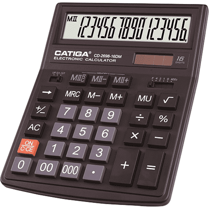 Калькулятор настольный CD-2698-16DM Catiga, 16-разрядный, пластик, черный