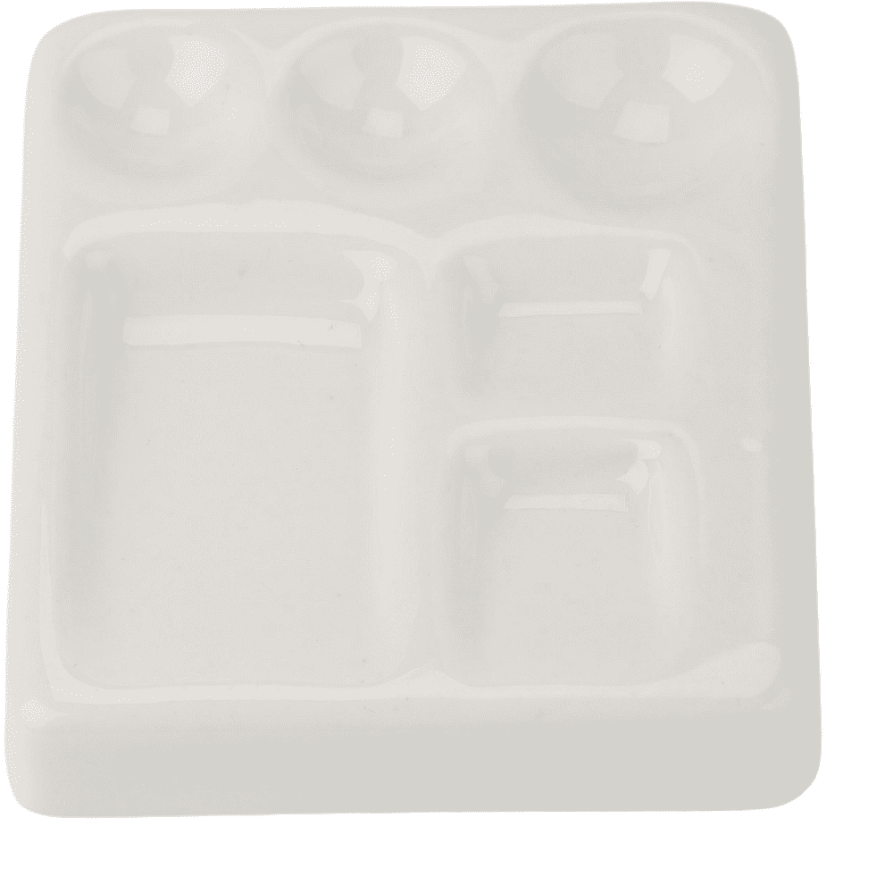 Палитра фарфоровая "Белые ночи", прямоугольная, 6 ячеек