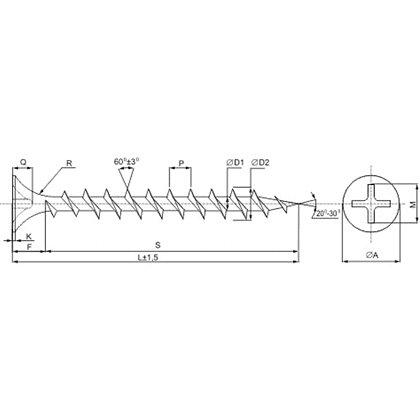 Саморез 3.5х25 мм для монтажа ГКЛ к дереву, фосфат, 1000 шт. - 2