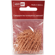 Скрепки овальные "VB", 21 мм, металл, 100 шт, золотистый