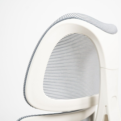 Кресло детское Ergosmart Antey, ткань, пластик, корпус белый, подставка для ног, с чехлом салатовым, серый - 16