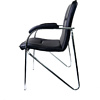 Кресло для посетителей PMK "Samba Pegasso Black", мягкие подлокотники, экокожа - 7