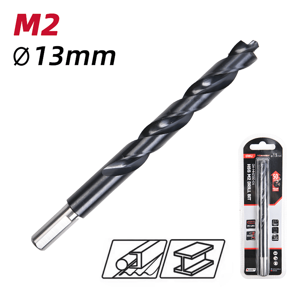 Сверло по металлу Deli RS EDH-MHZ130-E4, 13.0 мм, DIN 338, HSS-TiN - 3