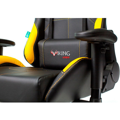  Кресло игровое Бюрократ "Zombie VIKING 5 AERO", экокожа, пластик, черный, желтый - 8