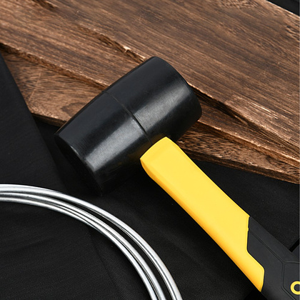 Киянка резиновая черная Deli YS EDL5916, 0,45 кг, фибергласовая рукоятка - 2