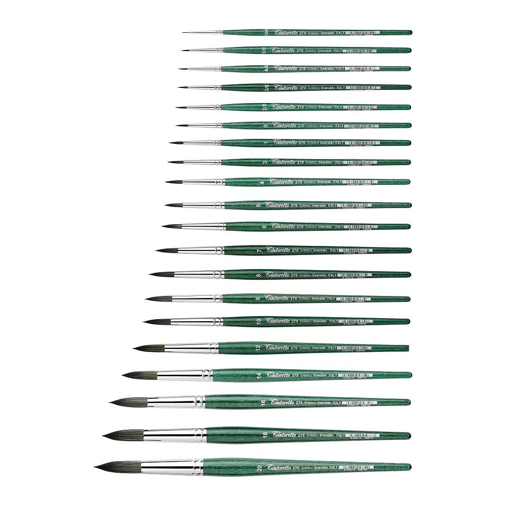 Кисть для рисования "Tintoretto Emerald", синтетика, круглая, №14 - 2