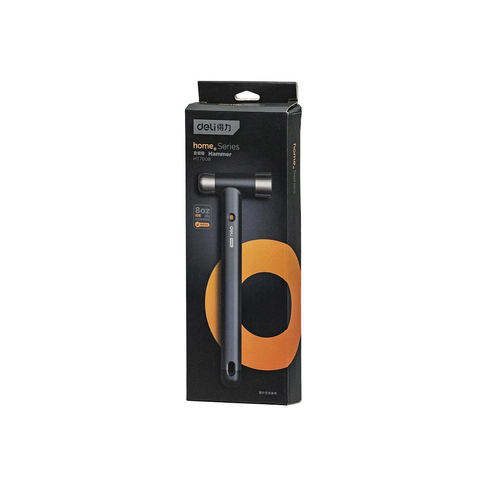Молоток Deli HS EHT7008, 0,25 кг, Soft Touch, черный - 11