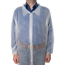 Халат одноразовый спанбонд на кнопках, 25 г/м2, размер 3ХL, 10 шт/упак, белый