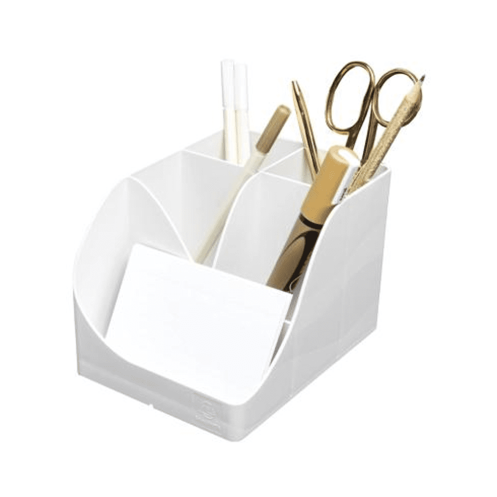 Подставка для ручек "Autentik", пластик, 5 делений, белый