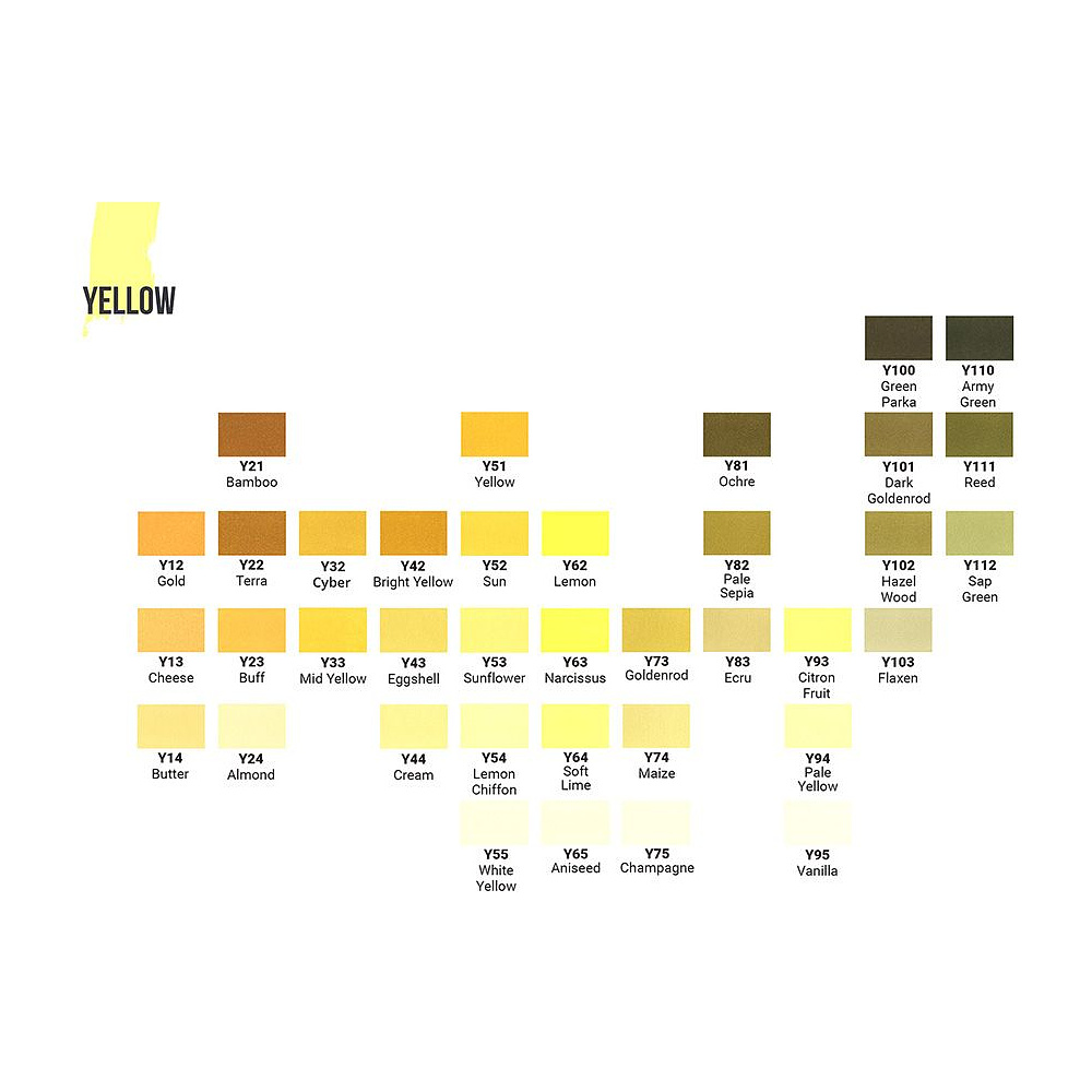 Маркер перманентный двусторонний "Sketchmarker", Y54 желтый шифон - 2
