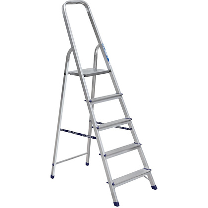 Лестница-стремянка Алюмет АМ705, алюминиевая матовая, 5 ступеней
