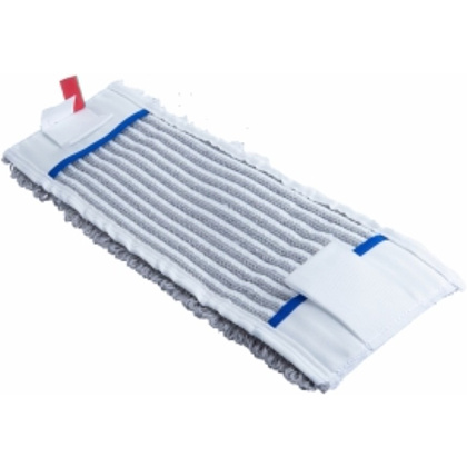 Насадка для плоской швабры 40х11 см, комбинированная, тафтинговая серая, карманы-языки - 2