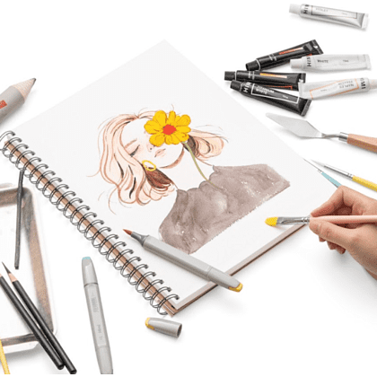 Скетчбук для графики "Himi", 22.8х30.4 см, 180 г/м2, 40 листов - 9