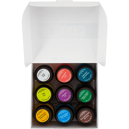 Краска акриловая матовая "Декола тропики", набор 9 цветов, 20 мл, банки - 6