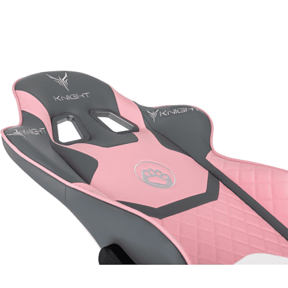 Кресло игровое Бюрократ Knight "Catzy", экокожа, пластик, серый, розовый - 13