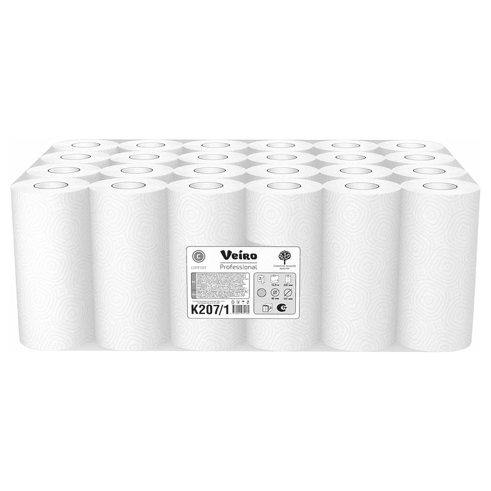 Полотенца бумажные Veiro Professional Comfort в рулонах (1*2) 12.5м, 2 слоя - 8